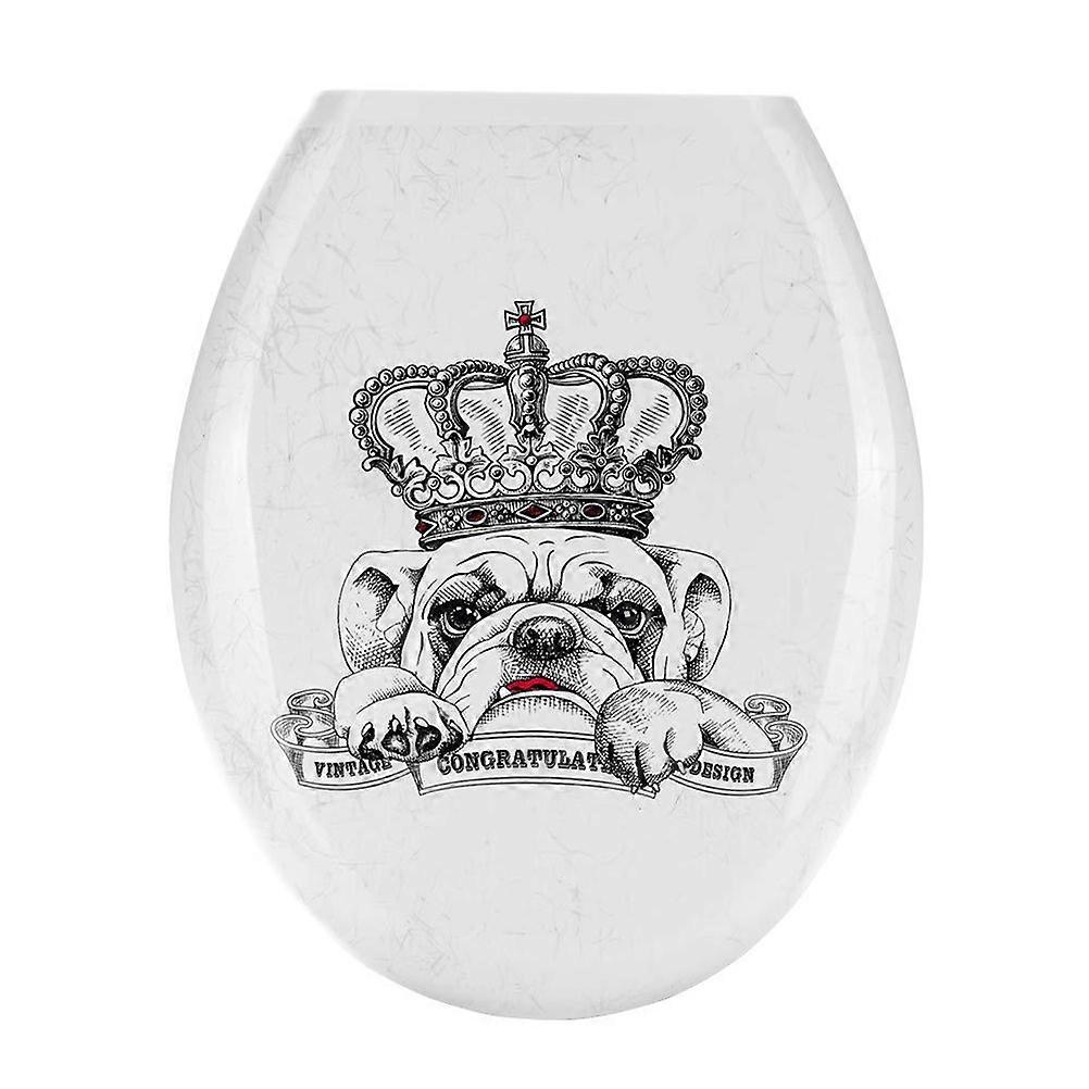 1 st 18 tum förtjockande tryckt toalettlock U-format toalettsitsskydd universellt plast toalettlock kreativa mönster toalettsitsring för hemmatoalett