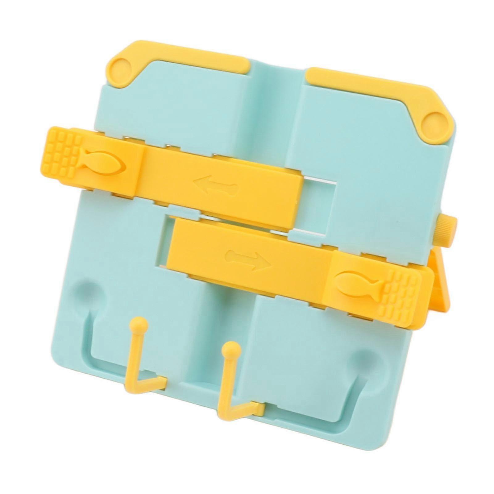 Book Stand Holder Foldable Portable Scratch Resistant with Round Edges for School Library Yellow Blue