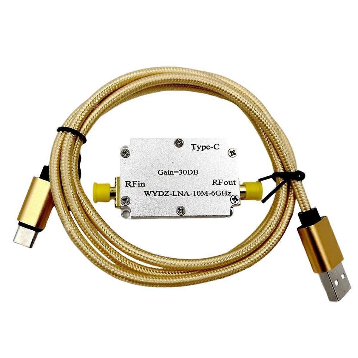 TYPE-C LAN 10Mhz-6GHz High Flatness Amplifier Gain 30DB RF Signal AMP for HAM SDR Software Radio FM Radio