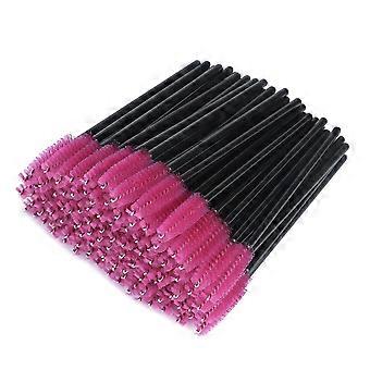 100 Pieces Disposable Eyelash Brushes, Mascara Wand Applicator Makeup Set, Eyelash Extension Brush and Eyebrow Eyelash Brush (Rose Color)