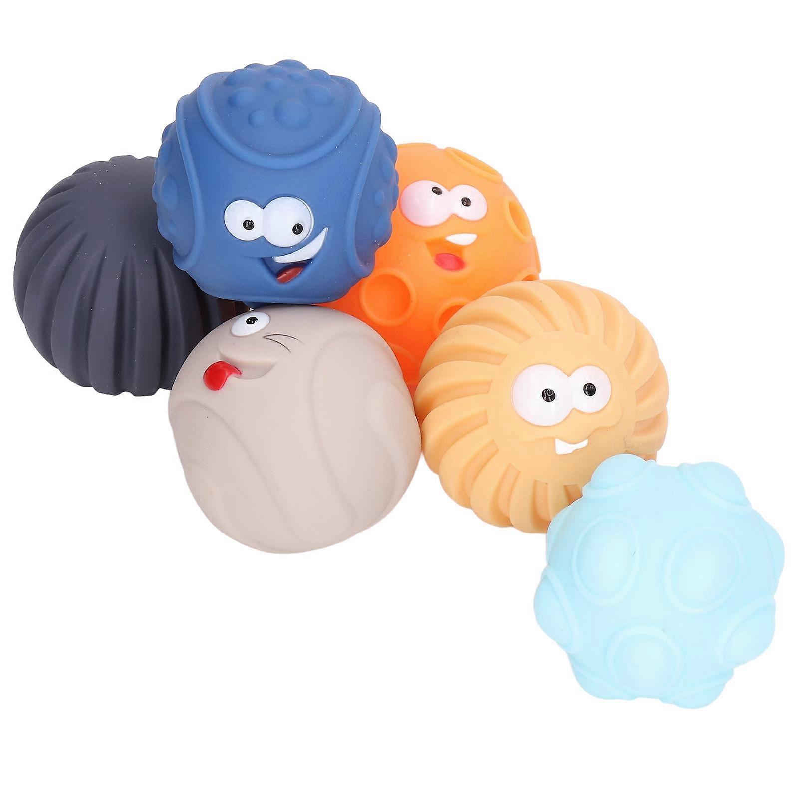 Textured Sensory Squeeze Ball Set for Babies and Toddlers 6 Months Old Rattle Toys 6pcs
