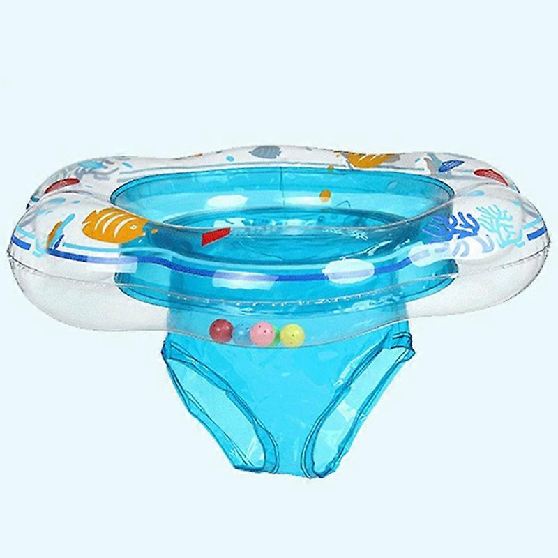 Infant Inflatable Pool Float Ring For Toddlers 2-48 Months Swim Ring (Blue)