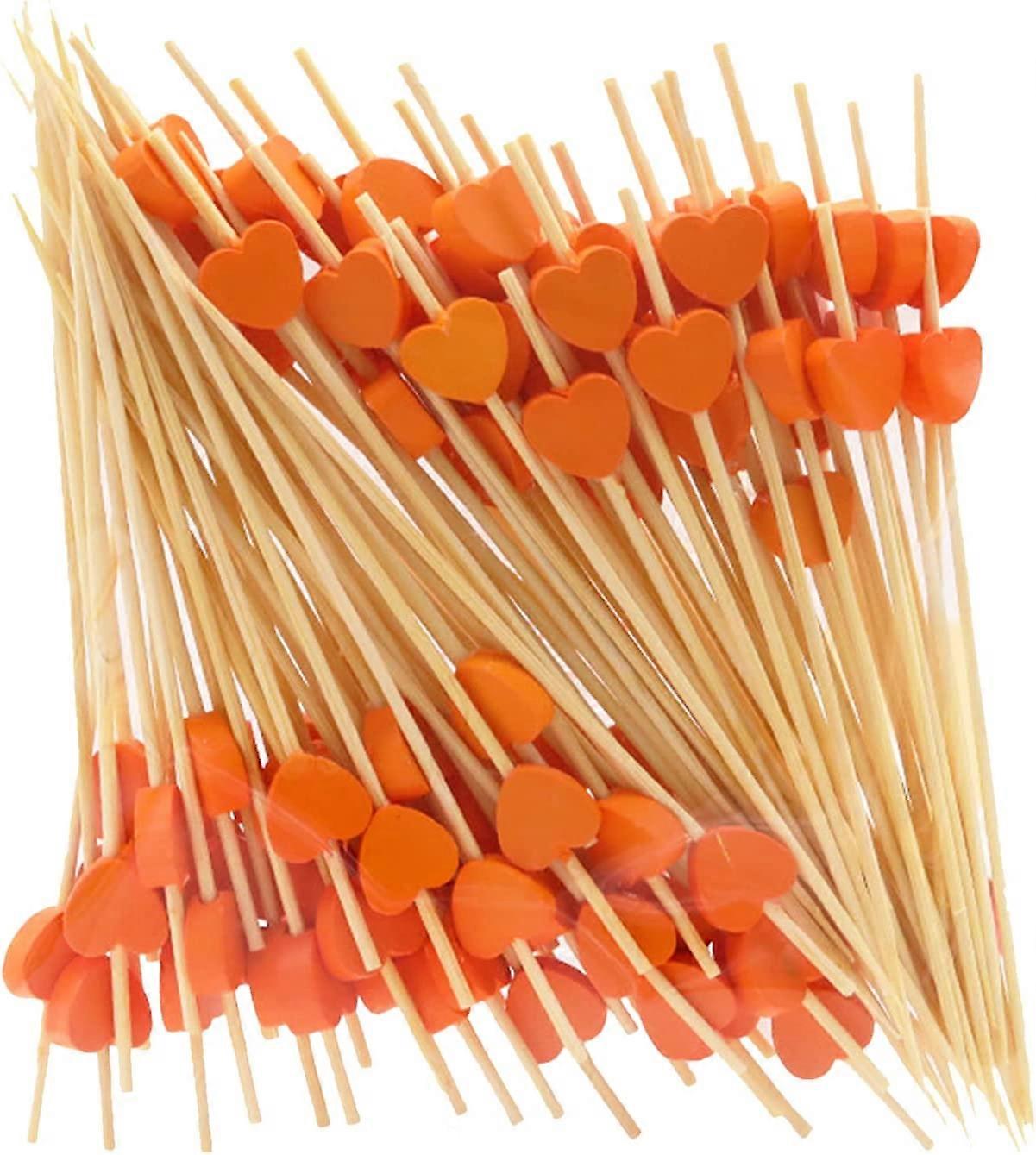 100 12 ס"מ חתיכות שיפודי קוקטייל לב, לאוכל מעוטר, מסיבת יום הולדת קרנבל)