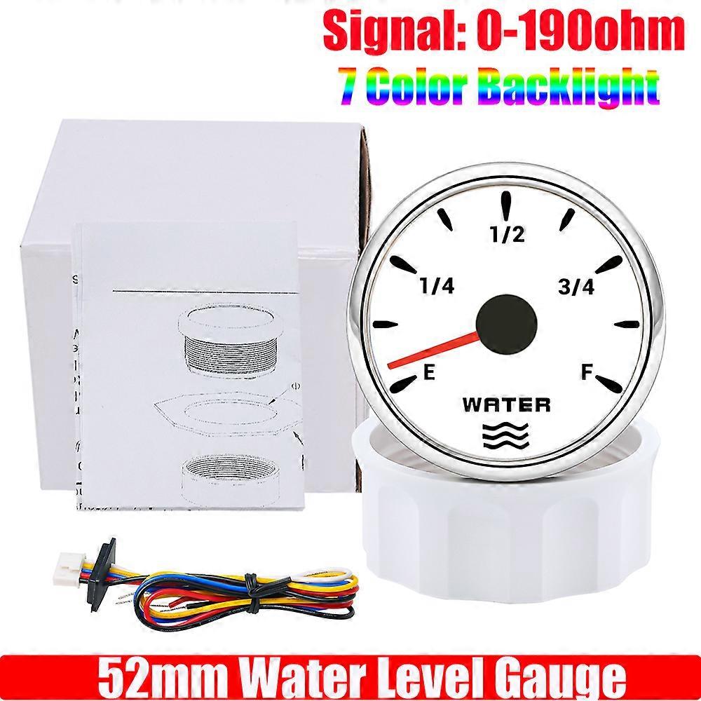 7 Color Backlight 2 52mm Water Level Gauge+Water Level Sensor 100-600mm 0-190 Ohm Water Tank Meter Indicator