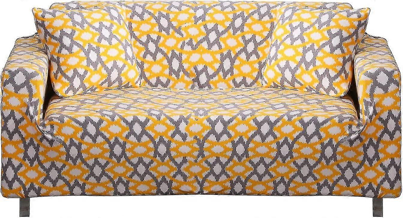 Sofa Cover Elastic, Stretch Sofa Throw (rattan Yellow, 2 Seater 145-185cm)
