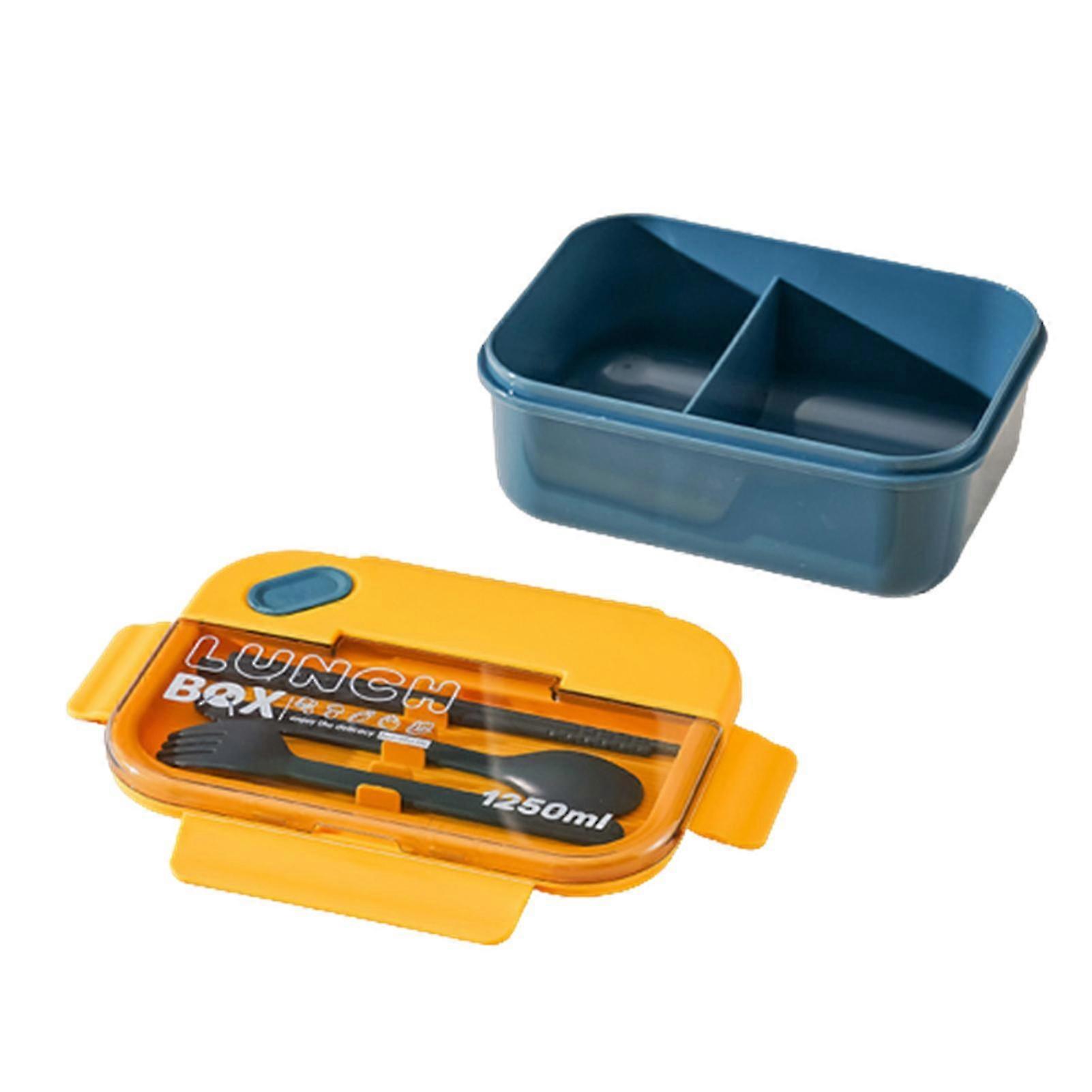 Portable Lunch Box Plastic 2/3 Compartments Bento Box With Tableware For School