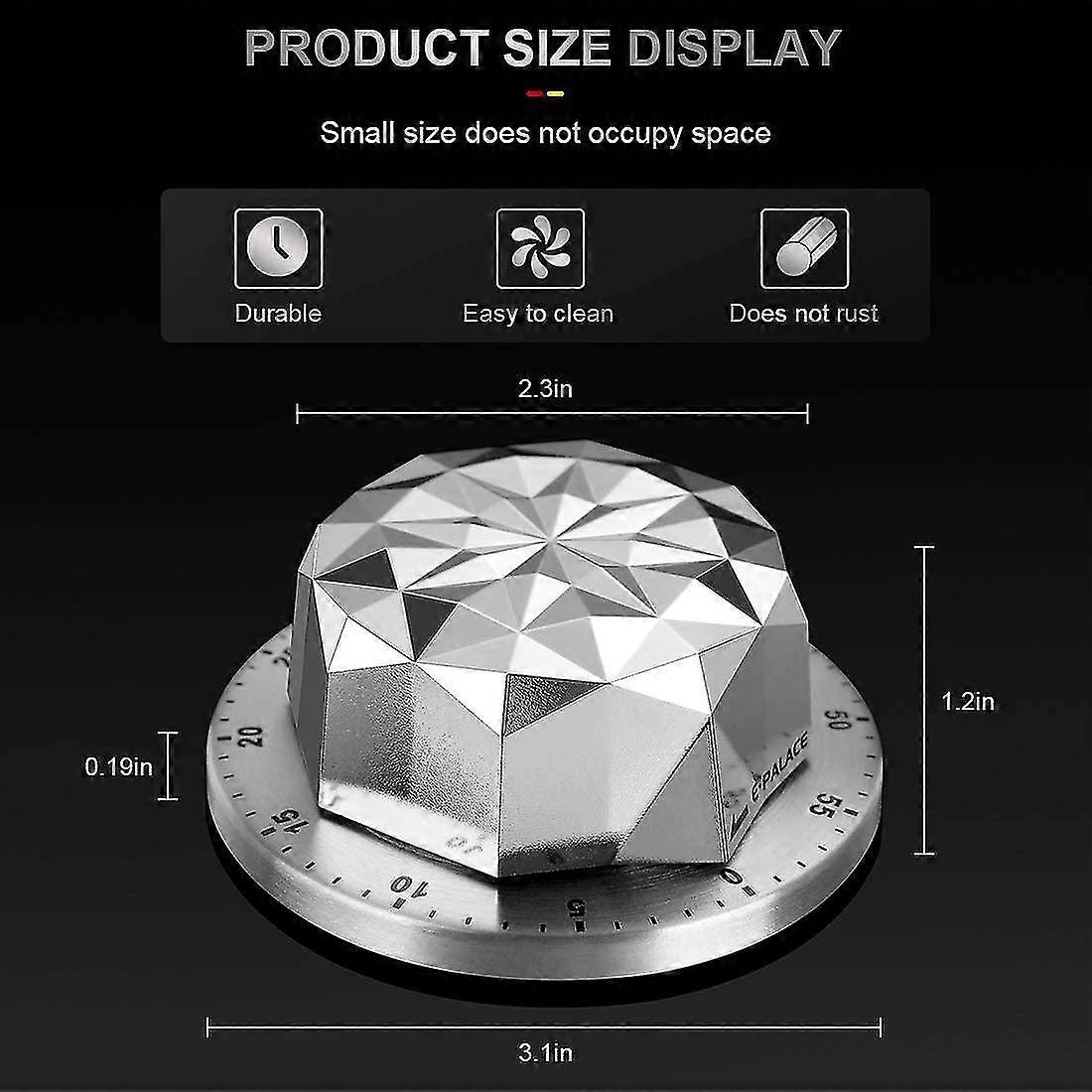 Stainless Steel Mechanical Kitchen Timer With Magnet Alarm Sound Kitchen Timer