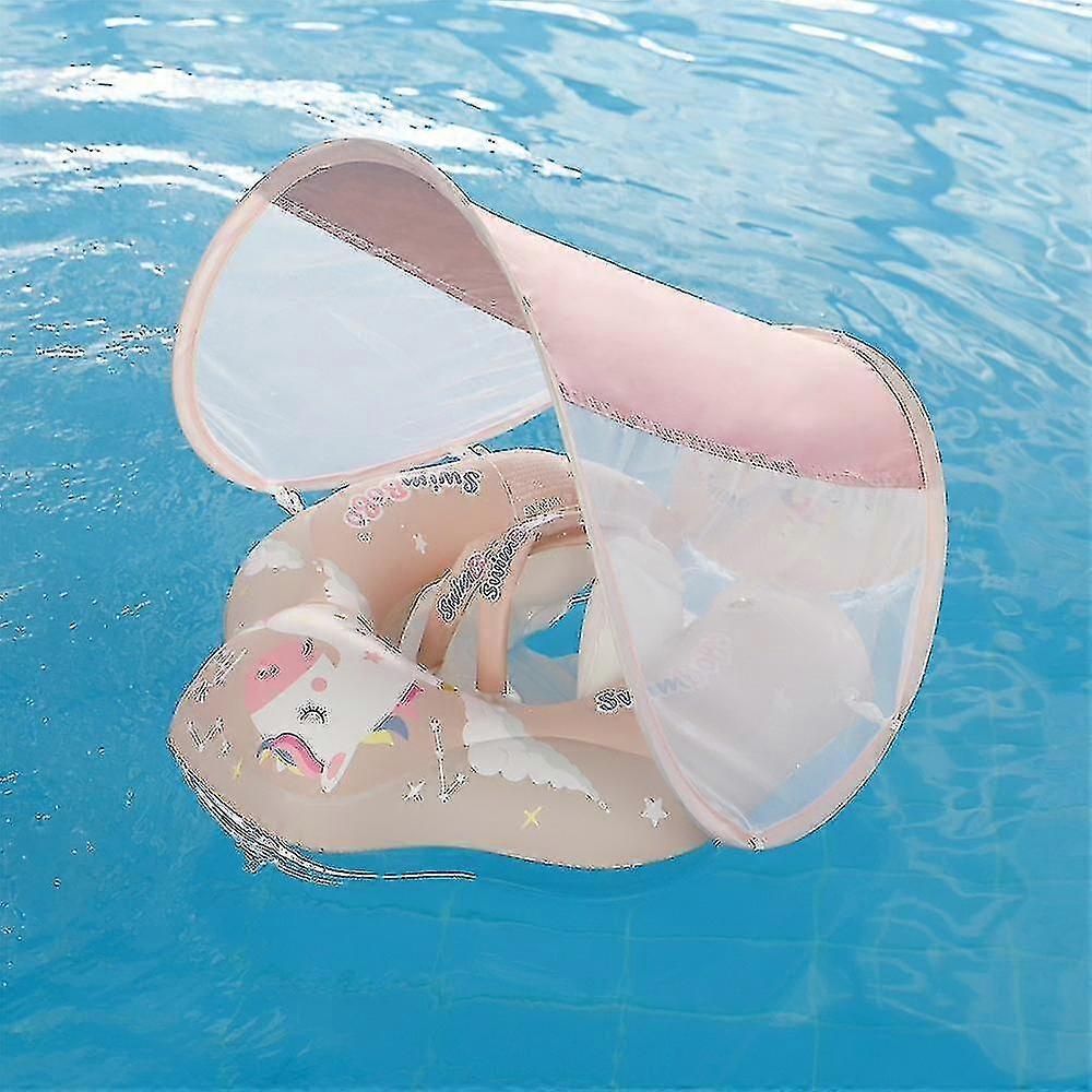 Swimbobo Baby Swimming Ring Lying Ring Children"s Swimming Ring Armpit Ring Sunscreen Shade Pink Pony