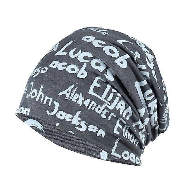 Beanies Hat For Man Letter Print Hip Hop Skullies Thin Autumn Streetwear Goth Bonnet Women's Cotton Winter Nightcap Head Wrap