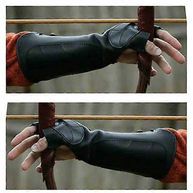 Medieval Archery Leather Long Gloves Steampunk Armor Cuff Warrior