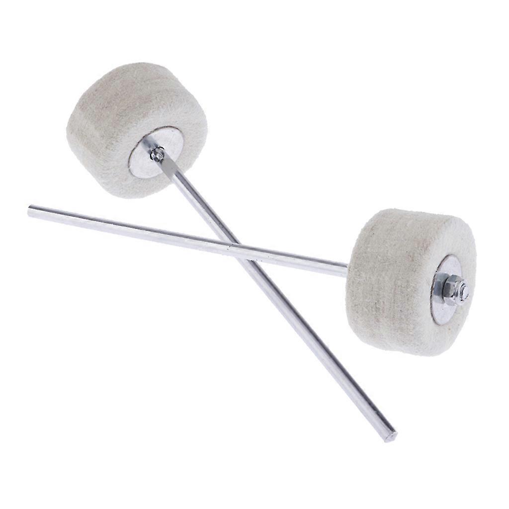 2 Pieces Drum Workshop Large Felt Bass Drum Beater Mallet  White