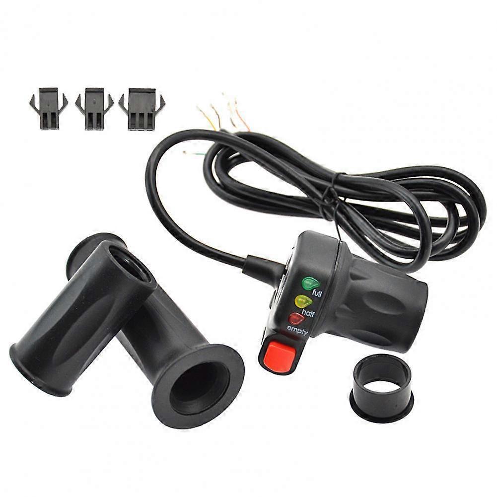 36/48V Electric Bike Throttle with Switch Power Display Self-locking Mountain Bike Speed Control Handle Bar Bike Accessories