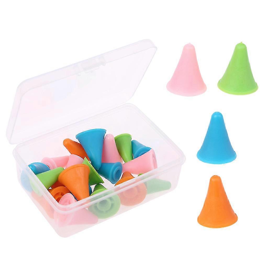 20pcs Cone Shape Knitting Needles Cap Tips Point Protectors Stoppers Covers Sewing Accessories