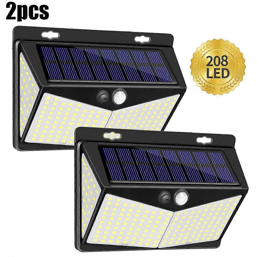 Outdoor Solar Lights 208 LEDs Wireless Motion Sensor Lights with Wide Angle Waterproof for Wall Yard