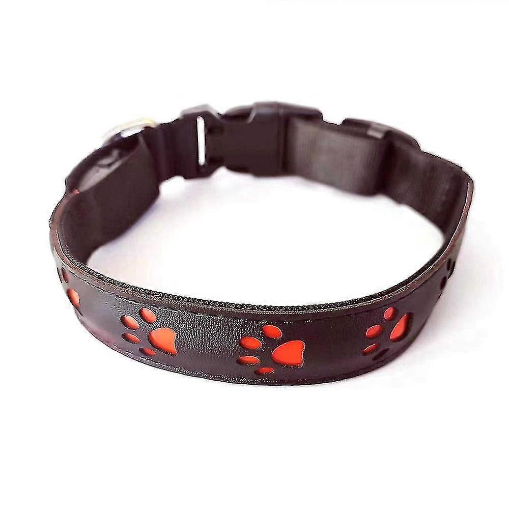 Light Up Dog Collar Rechargeable Led Dog Collar Light Flashing Pvc Leather Dog Collar Lights
