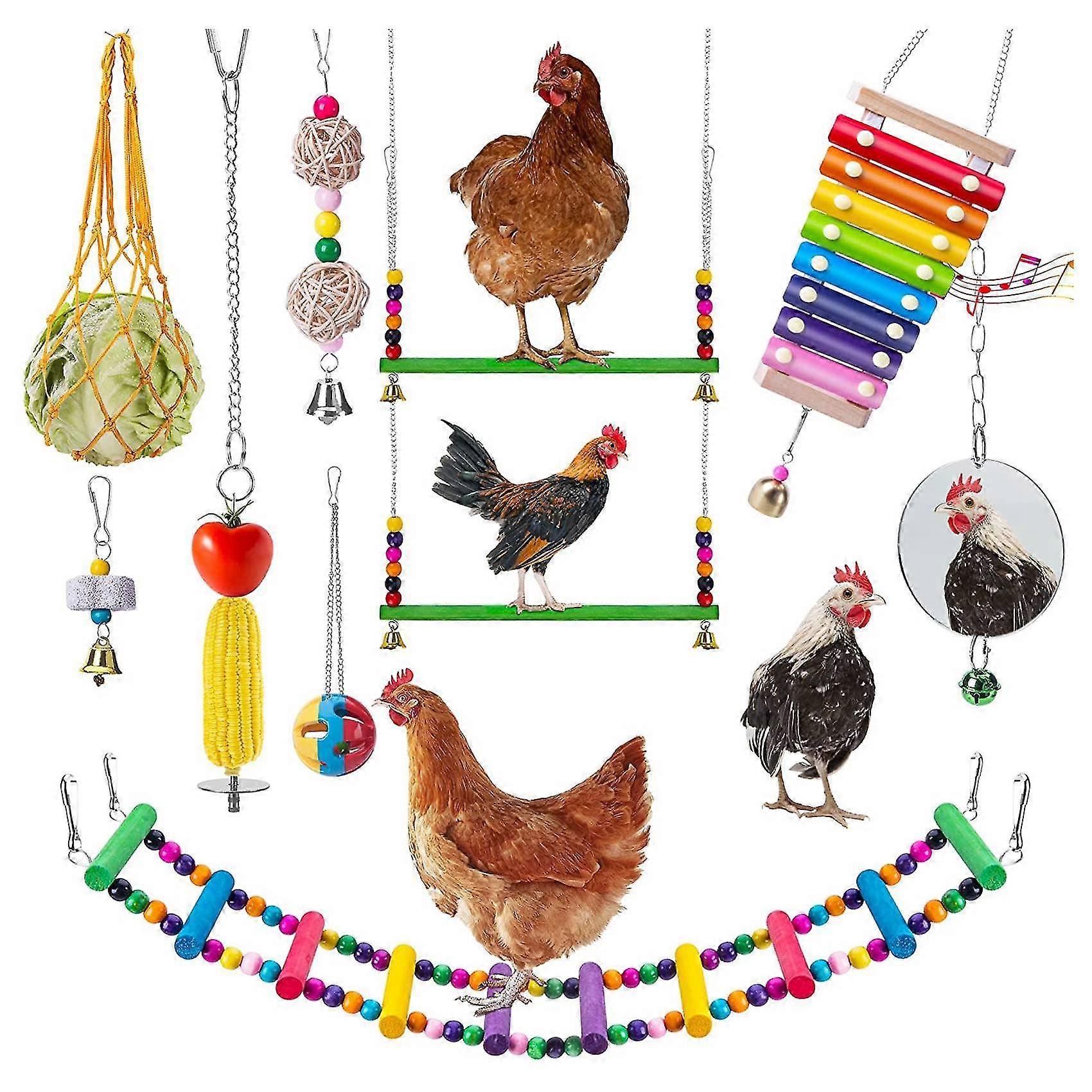 Jouets de poulet pour poules Poulet Xylophone Jouet Poulet Bridge Balançoire Jouets Poulet Picorage Jouets Poulet
