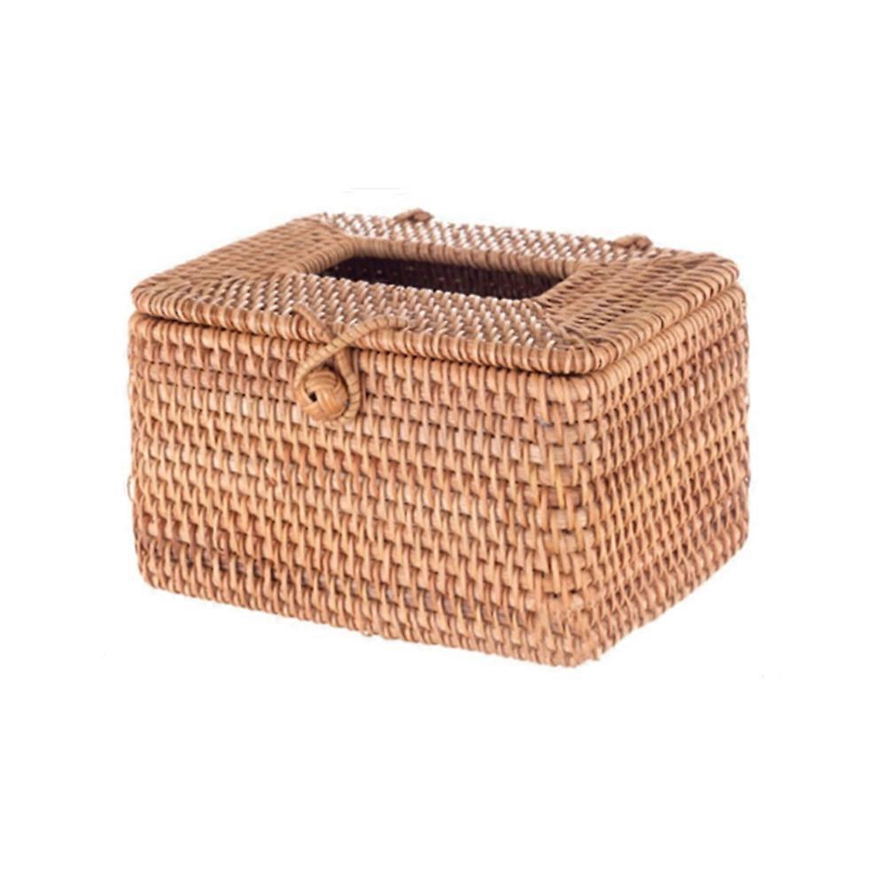 Paper Rack Rattan Tissue Box Elegant Home Decoration Handmade Desktop Tissue Container Napkin Storage Case