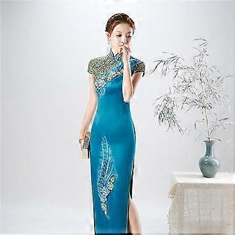 open lace back dress Red & Gold Foral Jacquard Qipao main image 0
