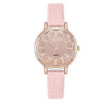 Juxiaosho Ladies Fashion Watch Ur Ur Læder Casual Kjole Wrist Crystal