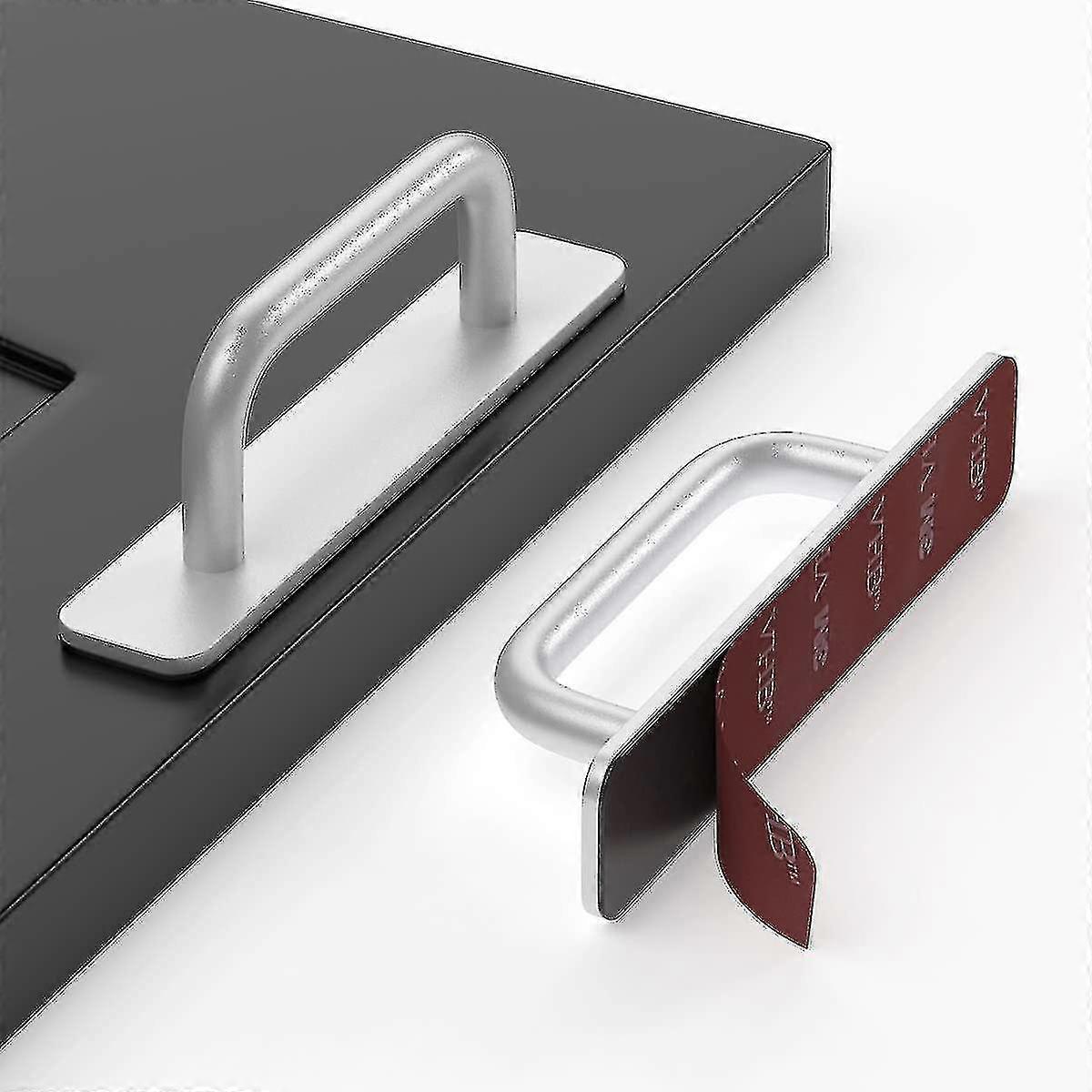 2 حزمة ذاتية اللصق مجلس الوزراء درج مقبض سبائك الألومنيوم انزلاق مقابض الأبواب