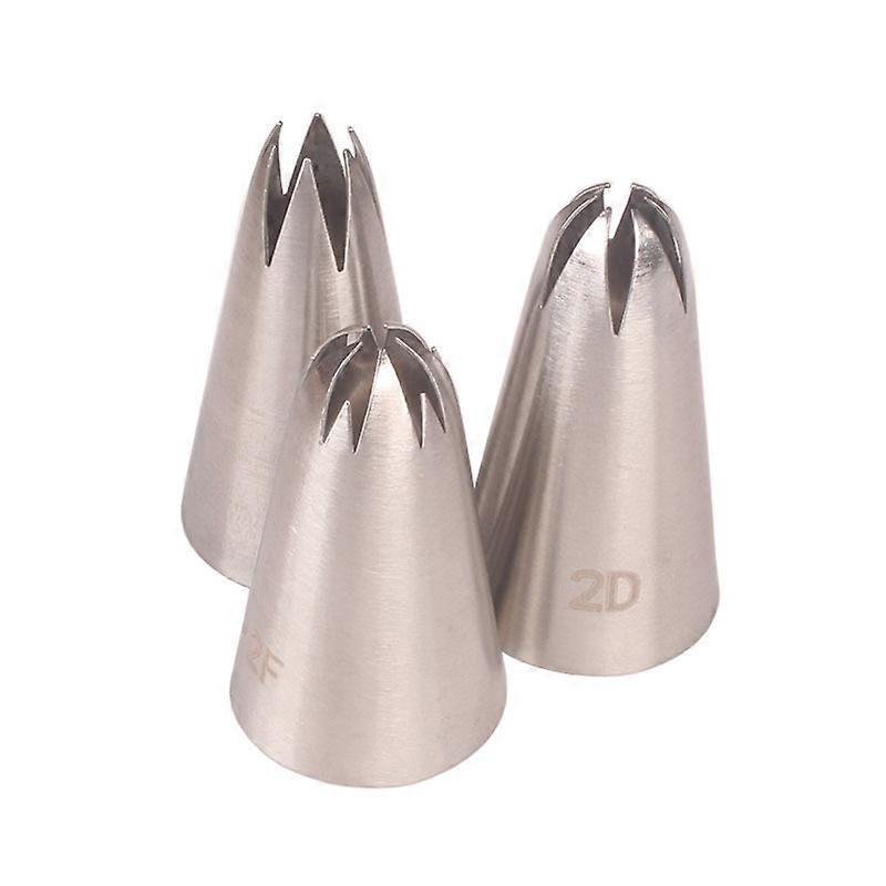Cake Decorating Icing Piping Tip Set, 3 Pcs Decorating Tips Stainless Steel