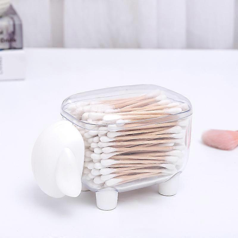 Transparent cotton swabs and a cosmetic storage box with cotton swabs are obtained.