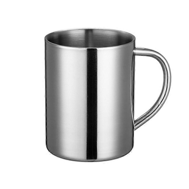 210ML/280ML/400ML Coffee Mug Double Wall Multi-usage Anti-slip Mirror Polishing Coffee Mug Cup with Lid for Home