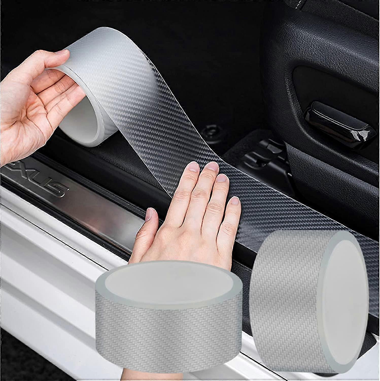 2-Pack Carbon Fiber Car Door Edge Guard Film - 3.9 X 118 Inch Anti-Scratch Protector For Most Vehicles - View #5