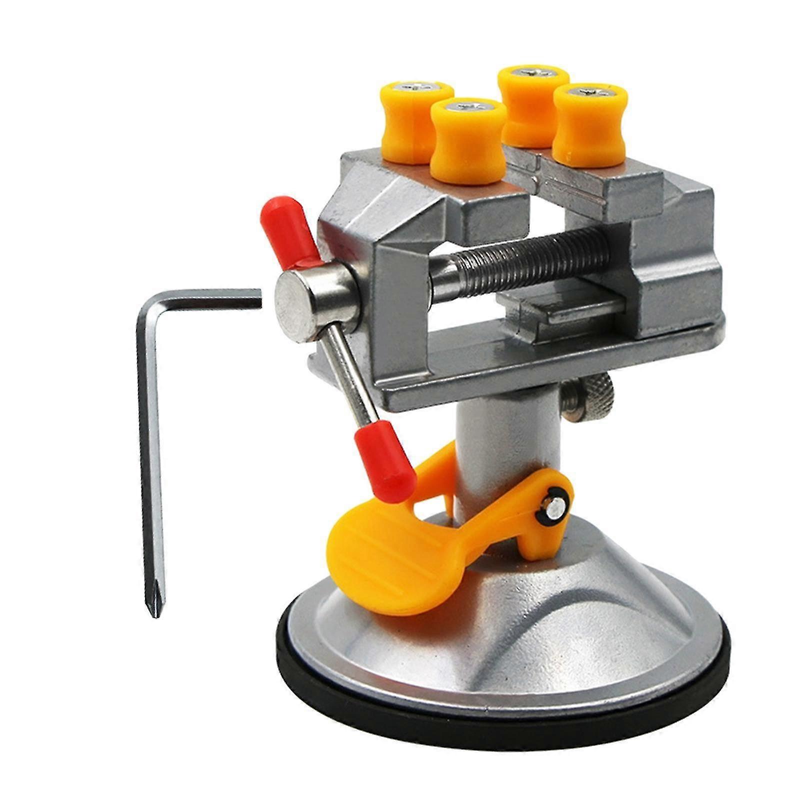 Suction Cup Swivel Vise Table Bench Vise Fixed Tool With Nails Silver