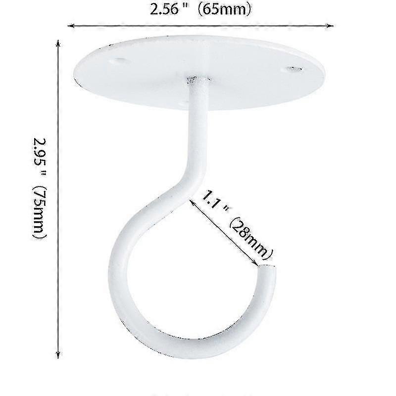2 Pieces Iron Hook Ceiling Hook Balcony Flower Basket Hook Wall Hook Clothes Hook, White Jiujiuso