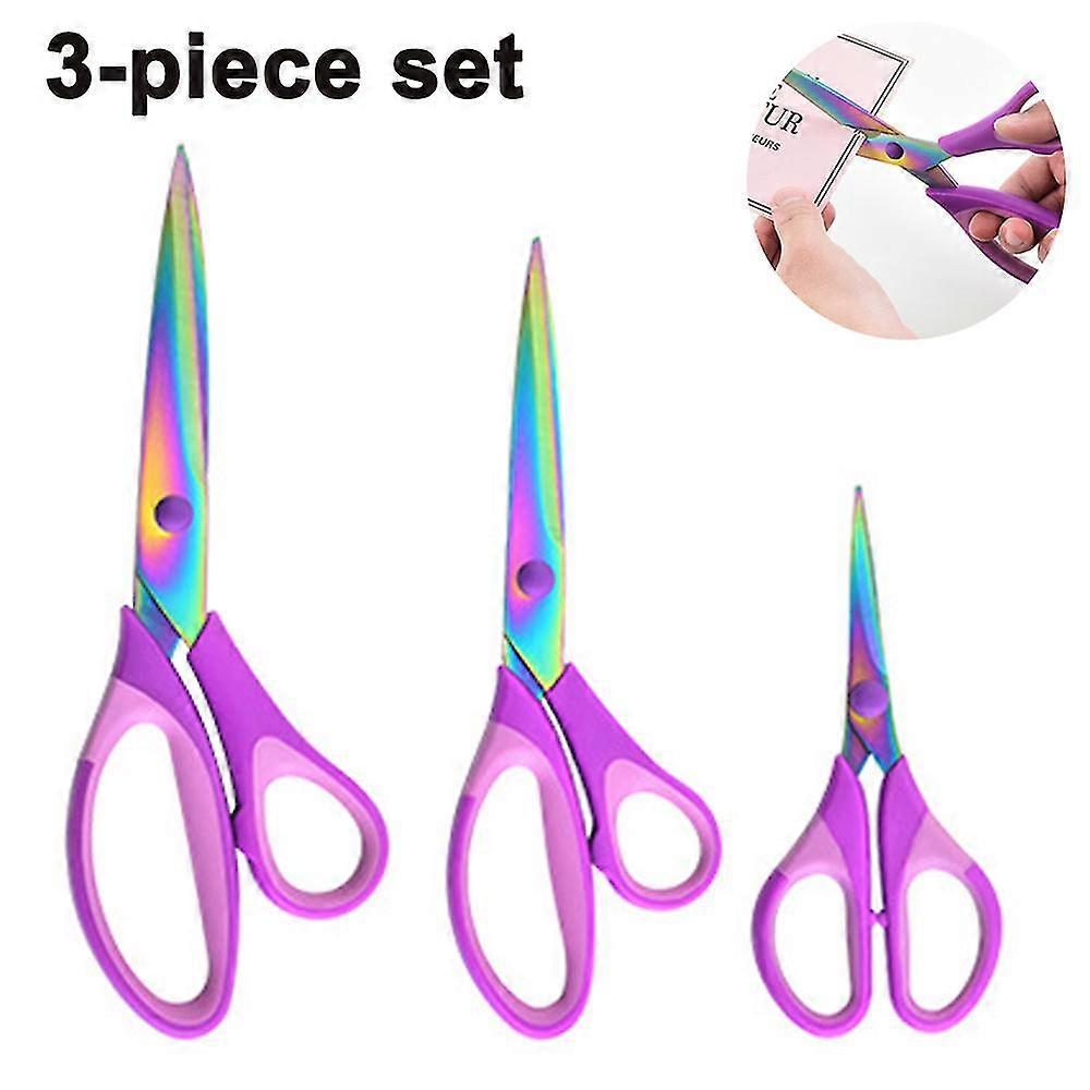 Titanium Scissors Set For Sewing, Arts, Crafts, Office,pink Purple