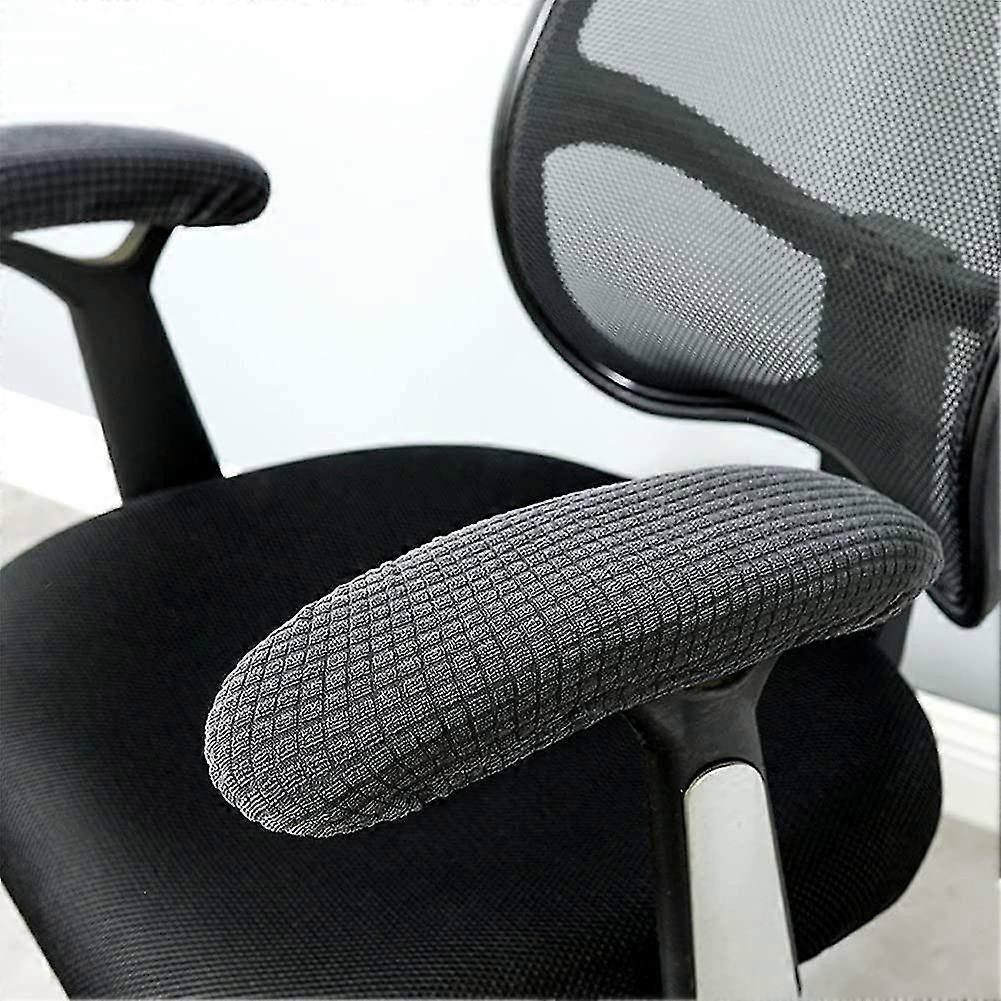 1 pair polyester armrest covers  - dark gray