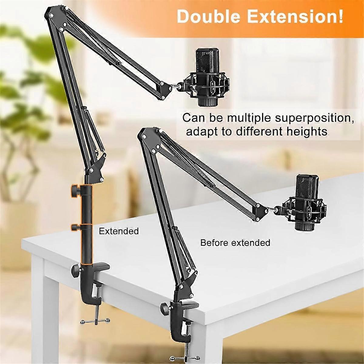 Microphone Boom Arm Extension Tube, Mic Stand Extension Riser for Microphone Suspension Boom Scisso