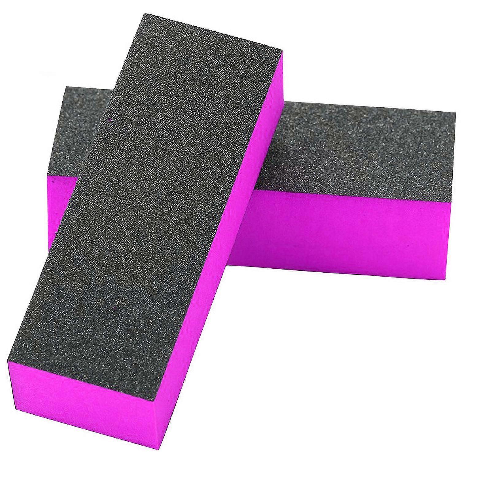 Nail Buffers 3 Sides Black Durable Washable Portable EVA Material Nail Sanding Blocks for Professionals FamiliesPurple