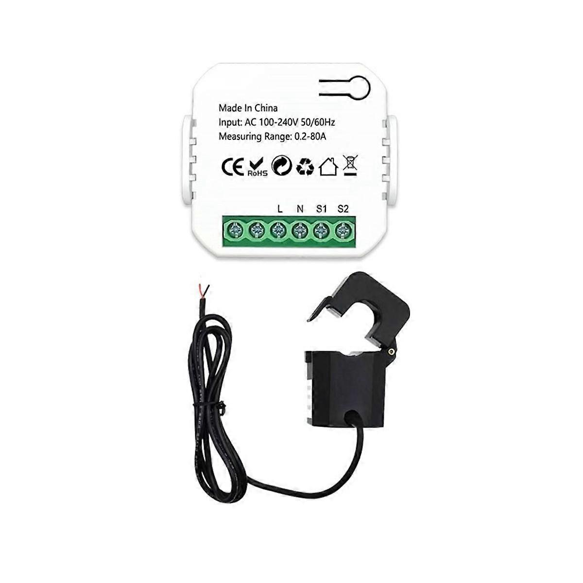 Tuya Smart Life ZigBee Energy Meter 80A with Current Transformer Clamp KWh Power Monitor Electricit