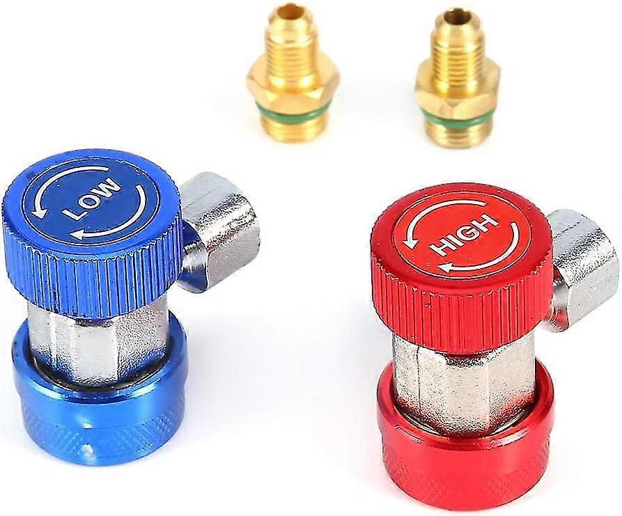 Ac R134a Adapter, Adjustable Quick Coupler Adapters, (blue&red)(2pcs)