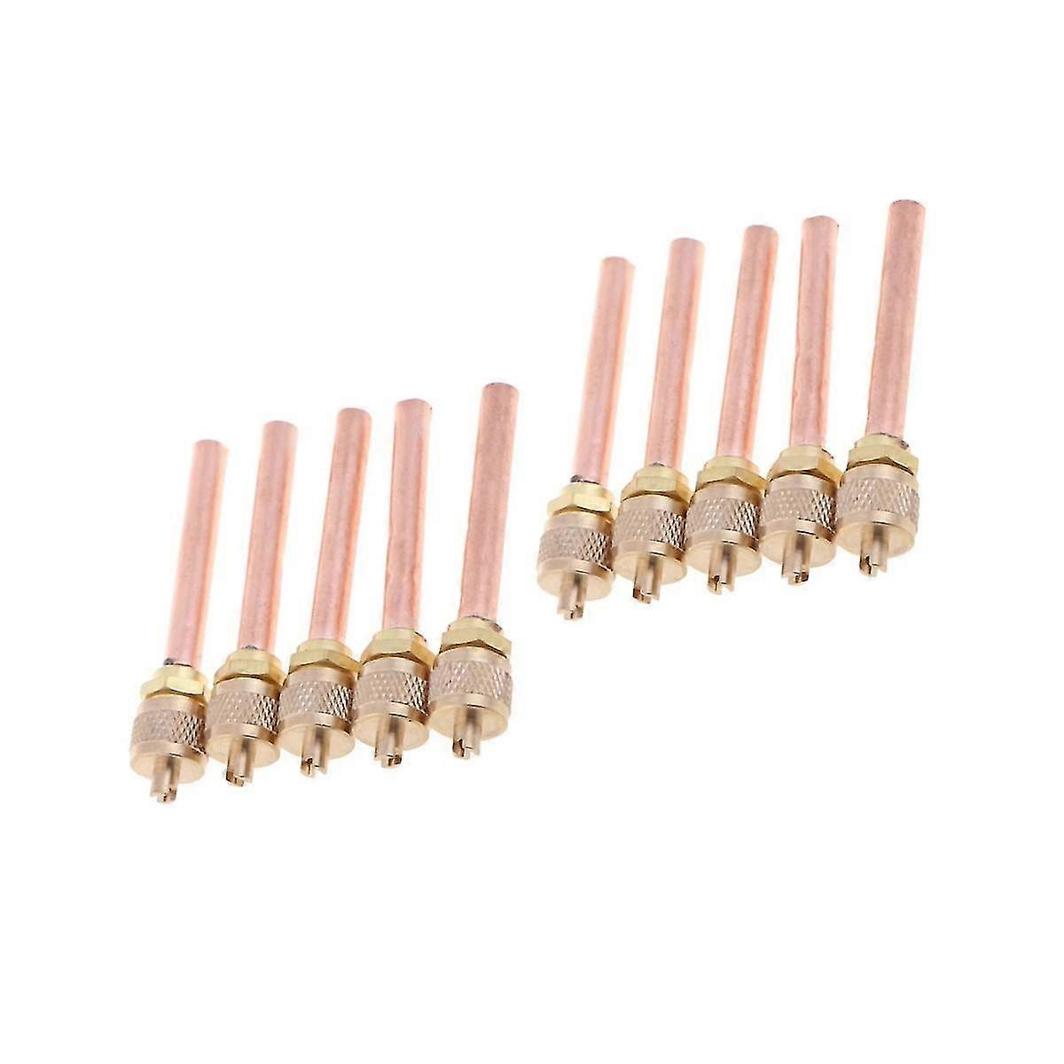 10pcs válvula de acesso 1/4 polegadas sae 1/4 polegadas od 2.755 polegadas haste forte núcleo ac ar condicionado refrigerar