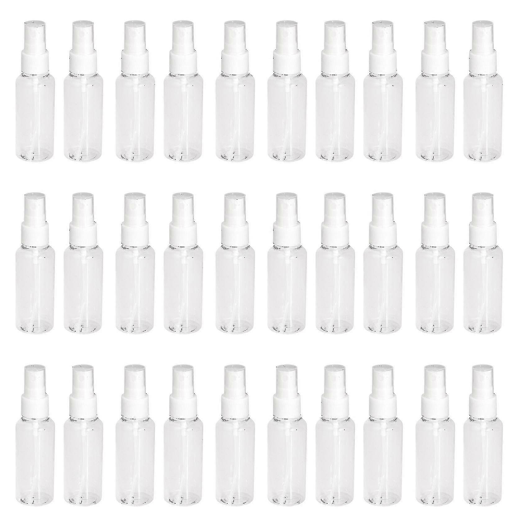 30pcs Transparent Empty Spray Bottles 50ml Plastic Mini Refillable Container Empty Cosmetic Contain
