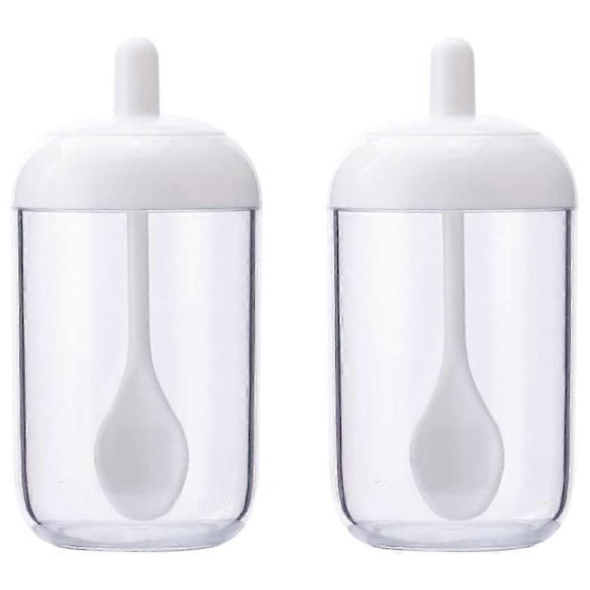 Set of 2 Plastic Spice Jars with Spoon