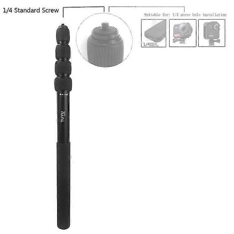Tuyu 1,7 m Aluminiumlegierung Handheld einziehbarer Selfie-Stick für Gopro / Insta360 One X2 / X3