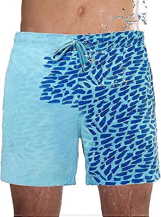 Men's Swimming Trunks Men's Color Changing Swim Shorts Temperature Sensitive Color Changing Beach Pants Beach Shorts for Summer