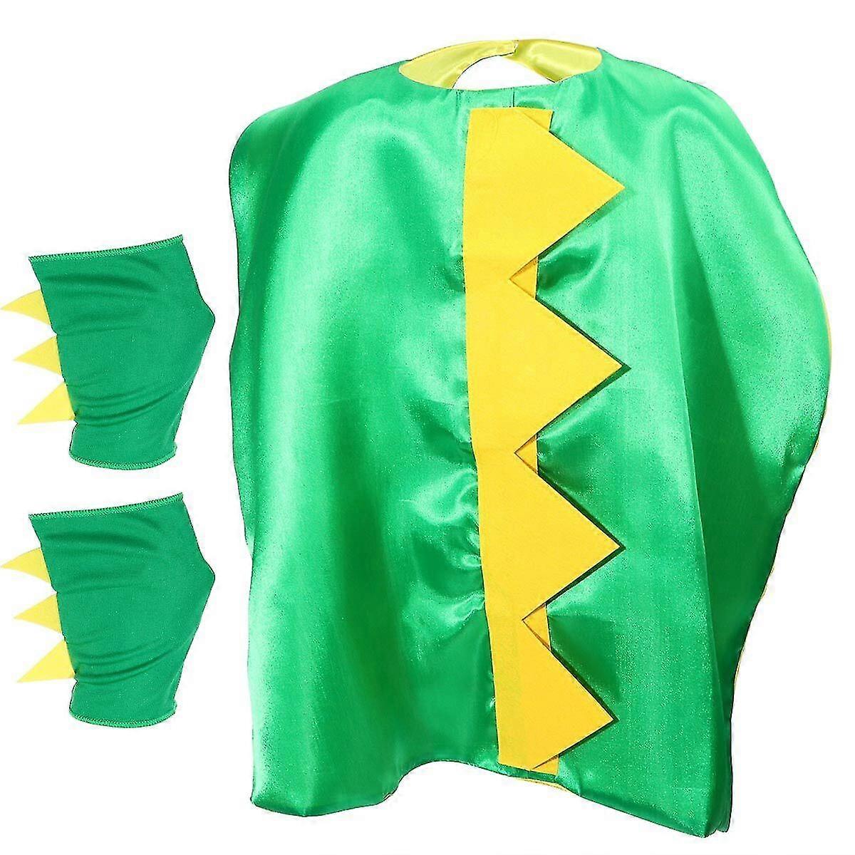1セットキッズ恐竜ケープドラゴンリストバンドハロウィーンコスチュームマントスパイク付き