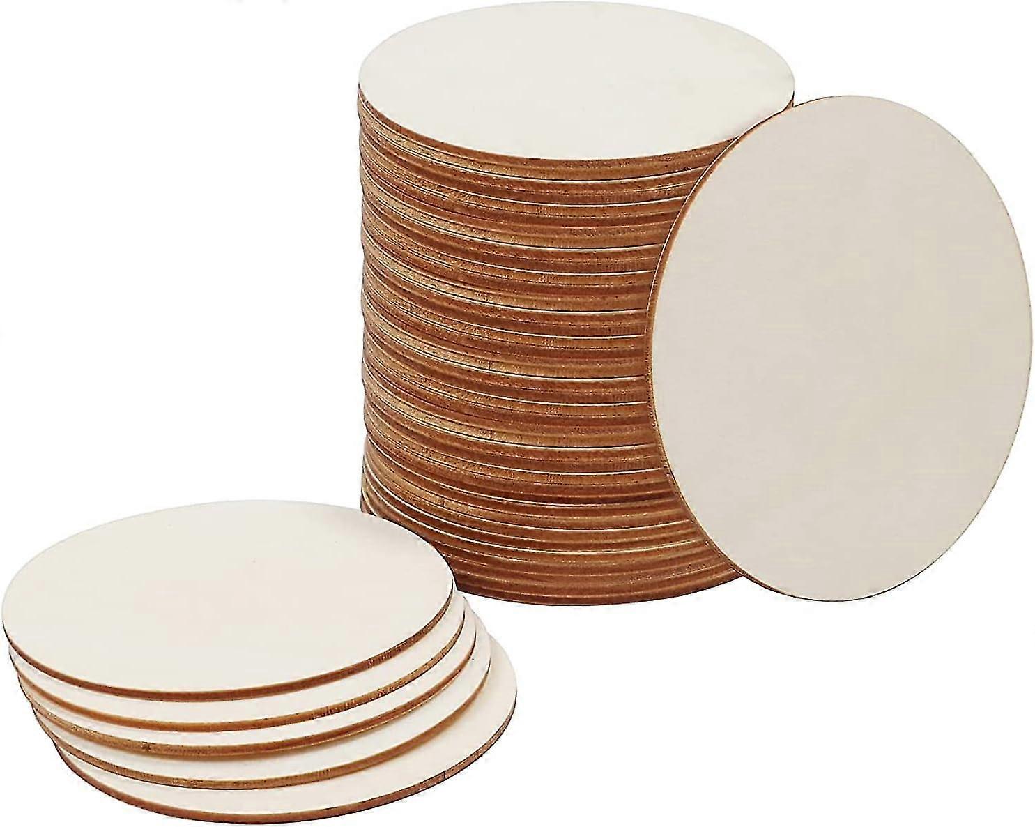30pcs 4" Round Wood Slices, Natural Rustic Craft & DIY Coasters