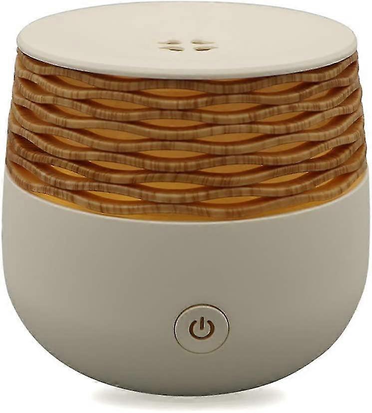 Small Essential Oil Diffusers Mini Diffuser For Essential Oils Wood Grain 30ml Portable Aromatherapy Diffuser Ultrasonic Mist Night Light Waterless Au