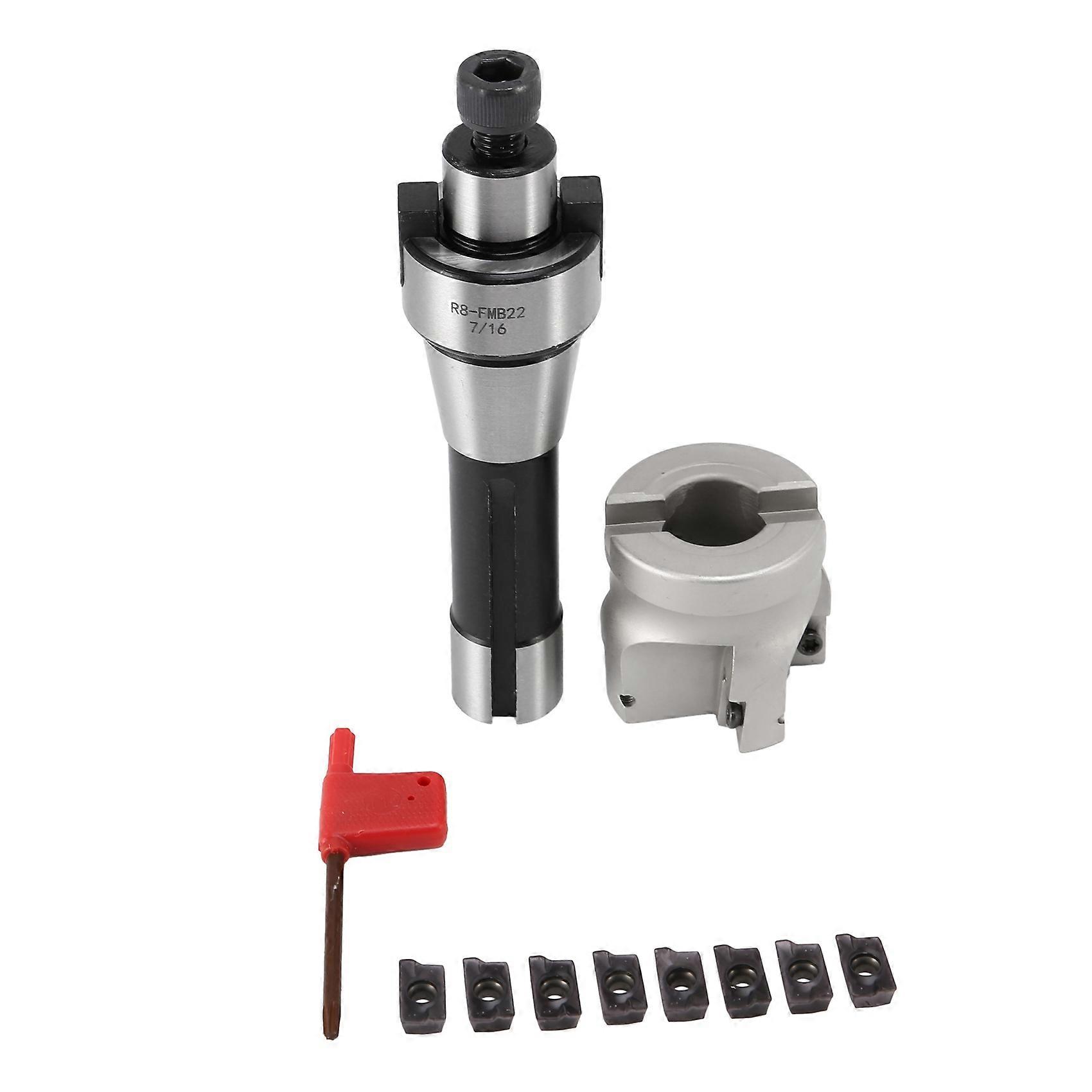 400R 50MM Milling CNC Face End Mill Cutter Kit + 10Pcs APMT1604 Carbide Inserts + R8 Shank Arbor for Power Machine Tool