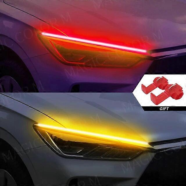 2 PCS DRL Car Flexible LED Daytime Running Lights Turn Signal Lamp Headlight Waterproof 30cm 45cm 60cm White Red Yellow Blue