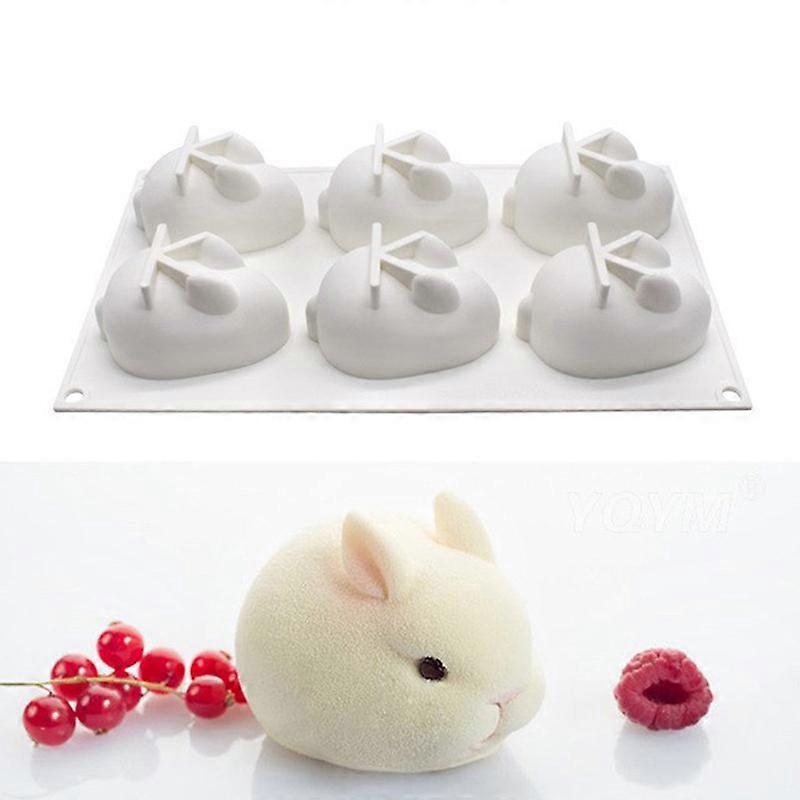 6 Hole Silicone Mold 3d Rabbit Shape Cake Mold Mousse Dessert Mold Baking Decor