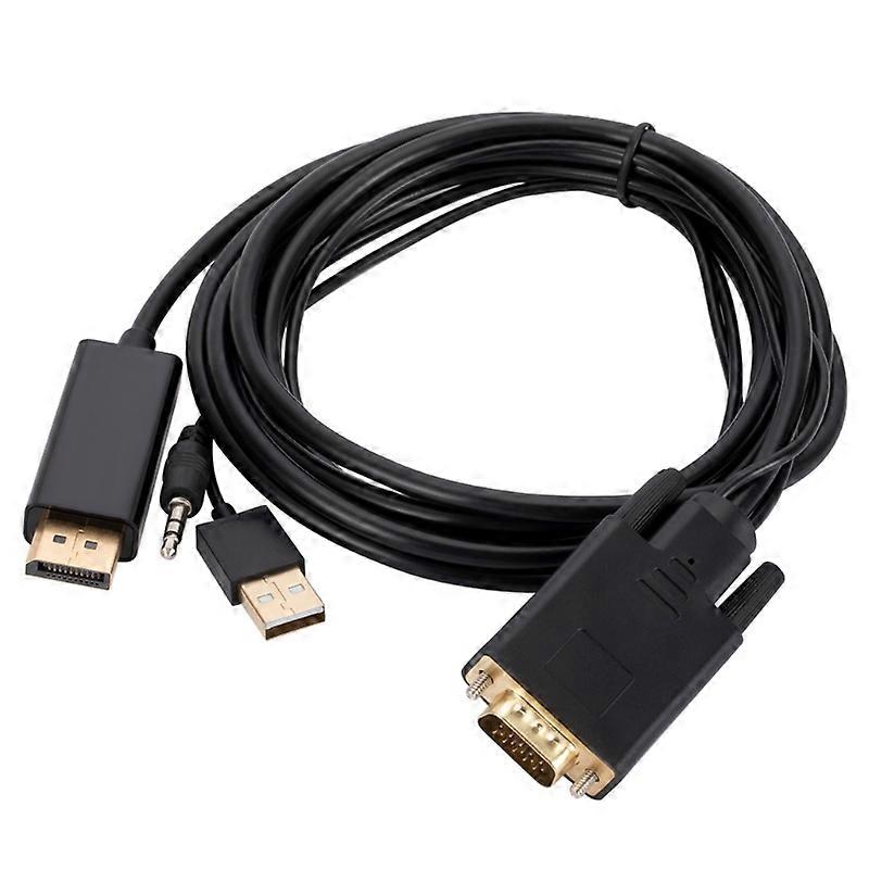 Exquisite VGA to DP Converter Cord Multiple Shielded Copper Core Cables
