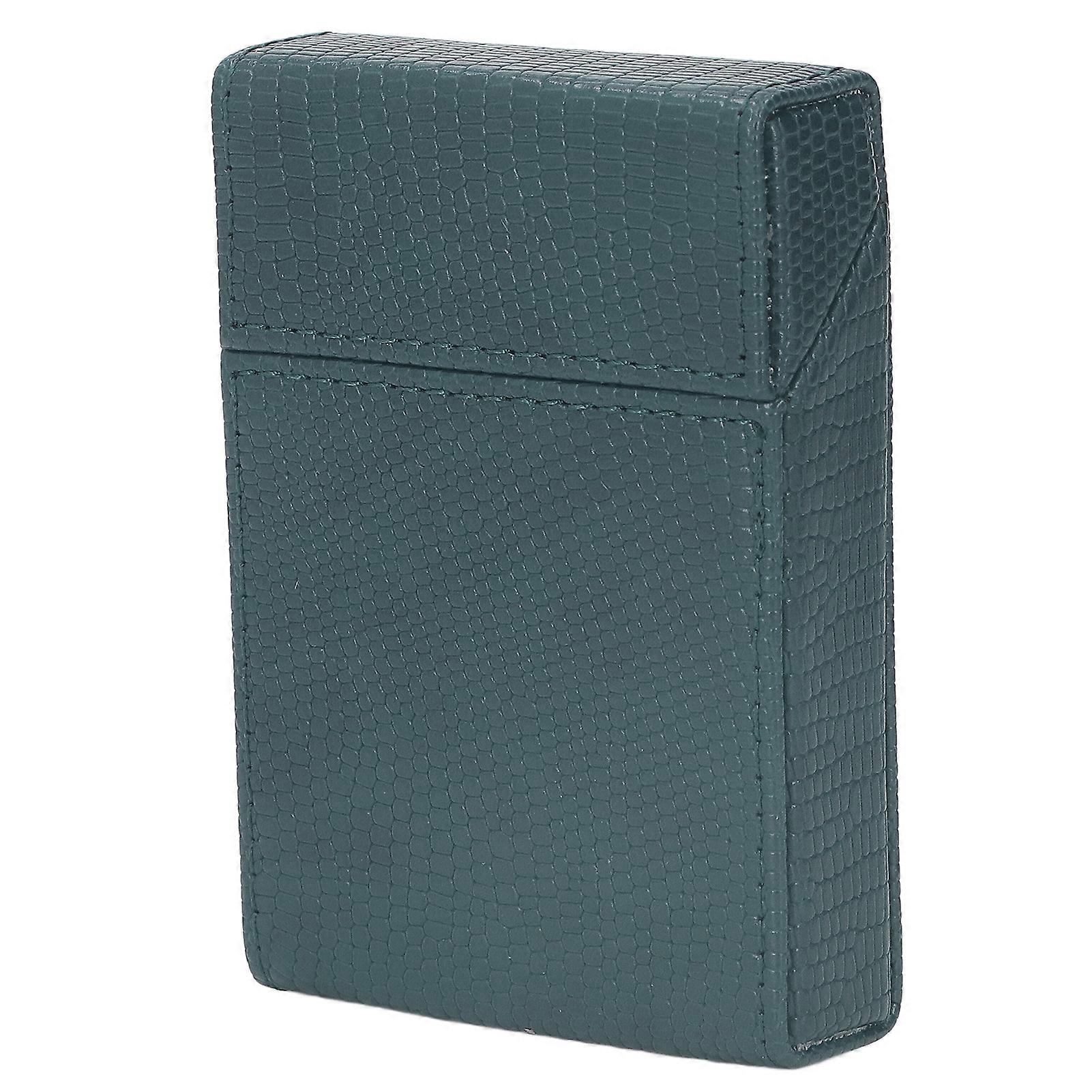 Cigarette Case for 20pcs Medium Cigarettes PU Material Compact and Portable Green Design