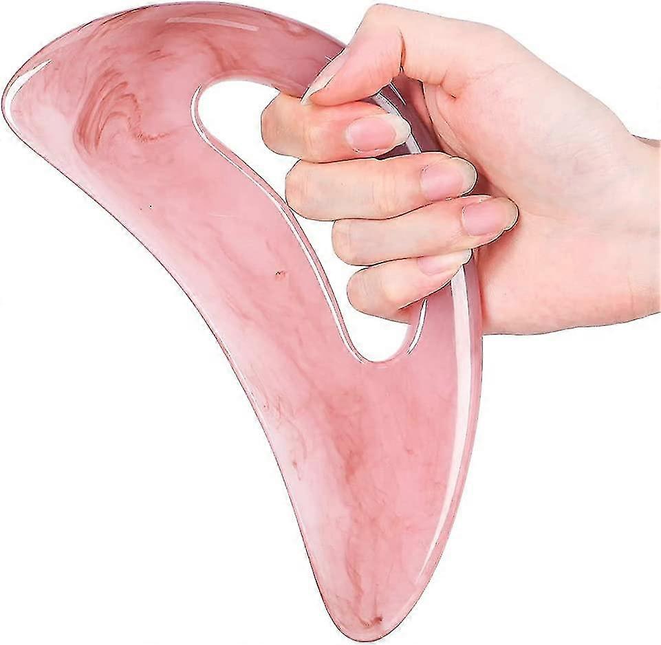 Gua Sha Εργαλείο μασάζ με λαβή για μασάζ ποδιών προσώπου πίσω λαιμού, λεμφική αποστράγγιση, αφαίρεση κυτταρίτιδας (ρητίνη)